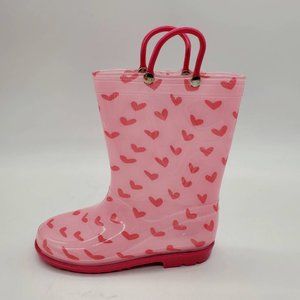 Storm Kidz Girls Rain Boots Pink Hearts Waterproof 1